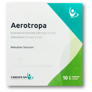 AEROTROPA NEBULIZER SOLUTION ( IPRATROPIUM BROMIDE 500MCG/ 2.5ML + SALBUTAMOL 2.5MG/ 2.5ML ) 2.5 ML 10 AMPOULES